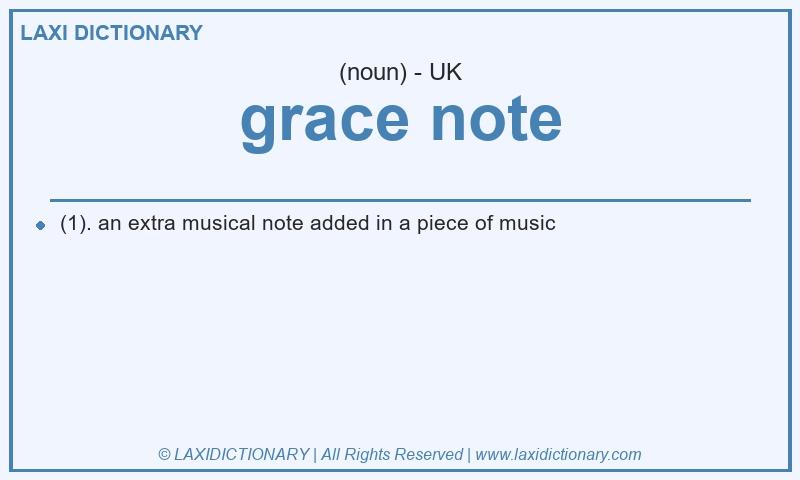 Definition grace note in British English