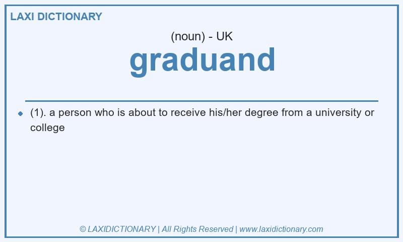 Definition graduand in British English