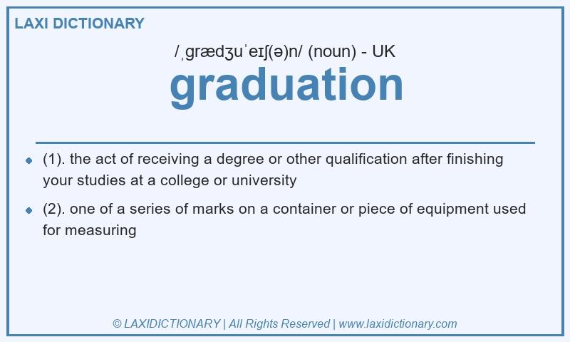 Definition graduation in British English