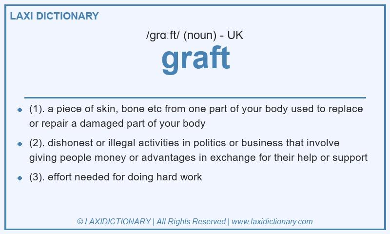Definition graft in British English