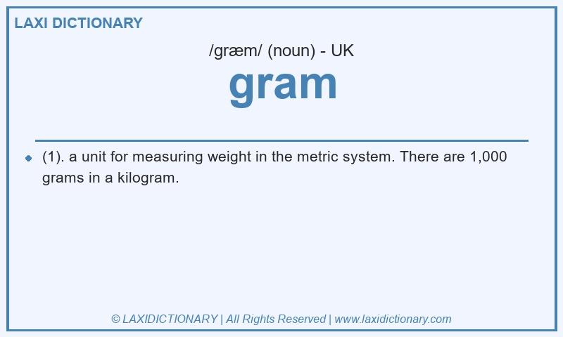Definition gram in British English
