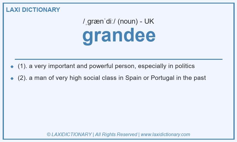 Definition grandee in British English