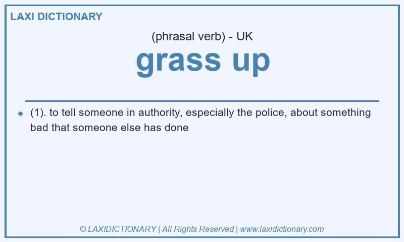 Definition grass up in British English
