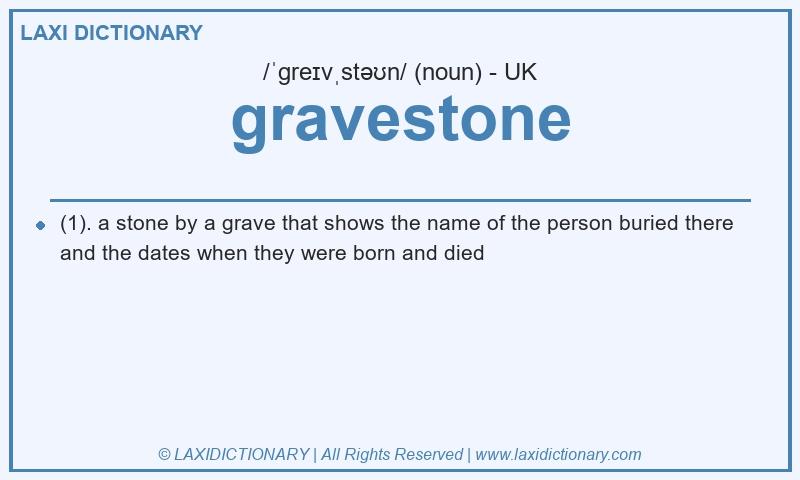 Definition gravestone in British English