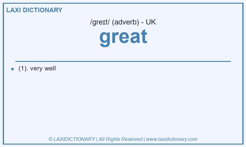 Definition great in British English