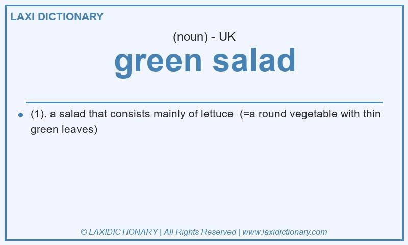 Definition green salad in British English
