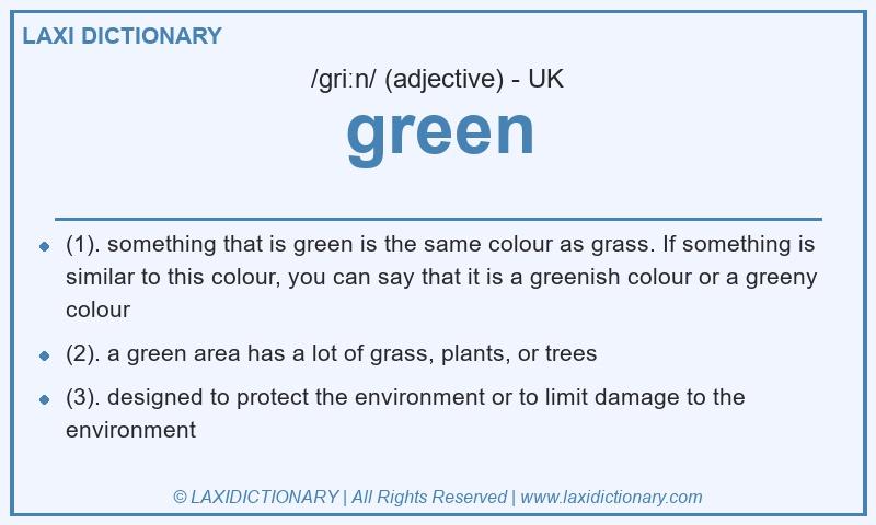 Definition green in British English