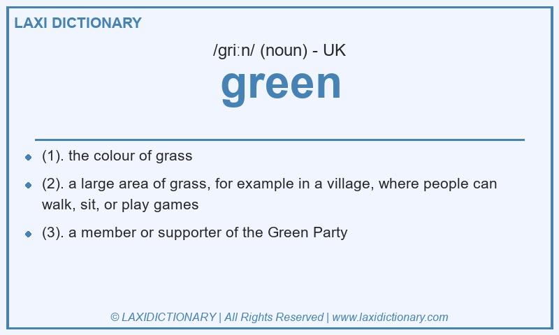 Definition green in British English