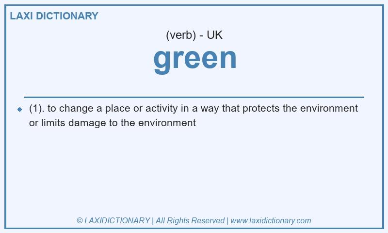Definition green in British English