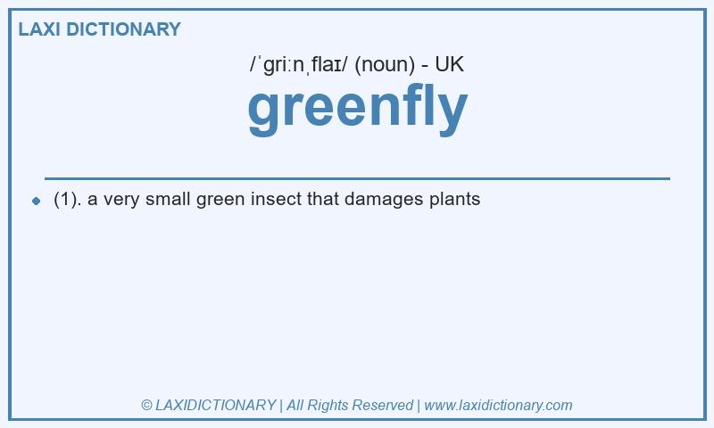 Definition greenfly in British English
