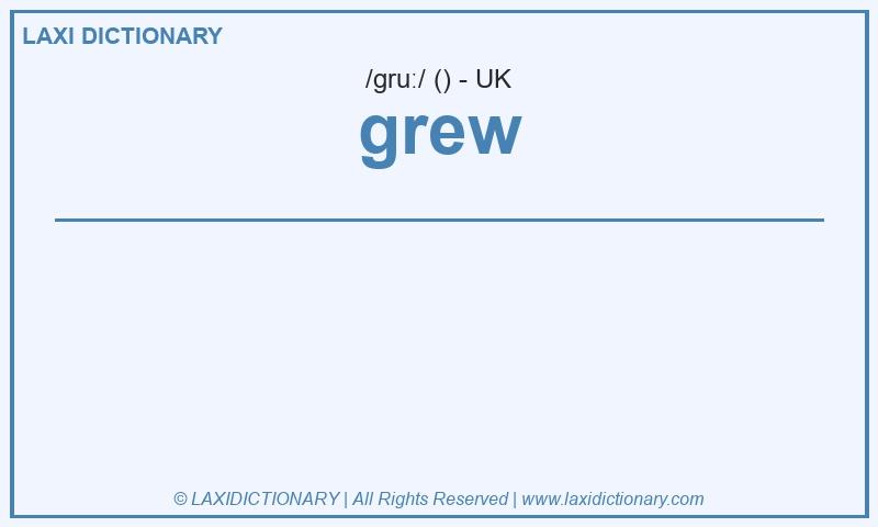 Definition grew in British English
