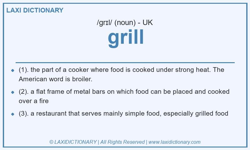 Definition grill in British English