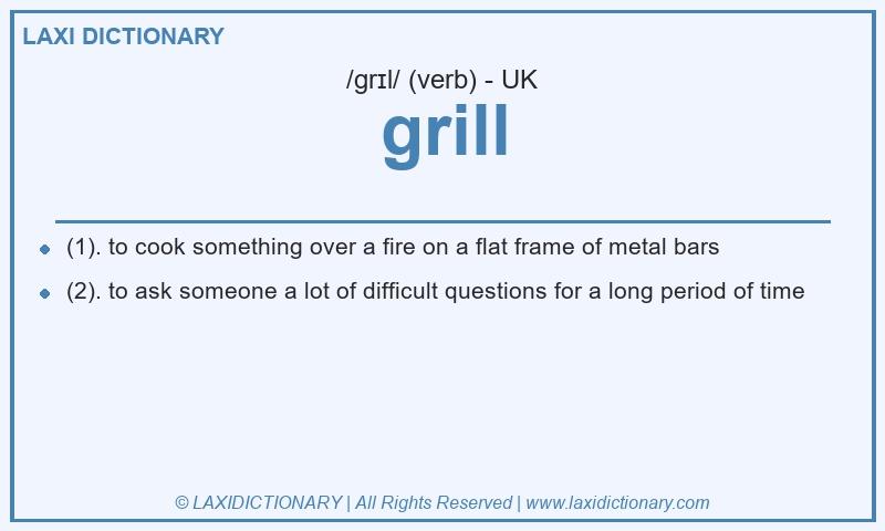 Definition grill in British English