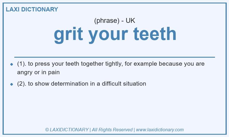Definition grit your teeth in British English