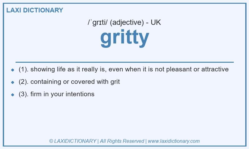Definition gritty in British English