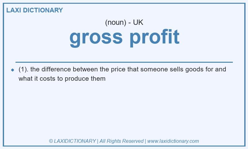 Definition gross profit in British English