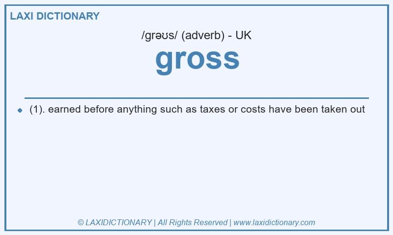 Definition gross in British English