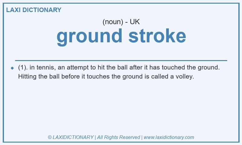 Definition ground stroke in British English