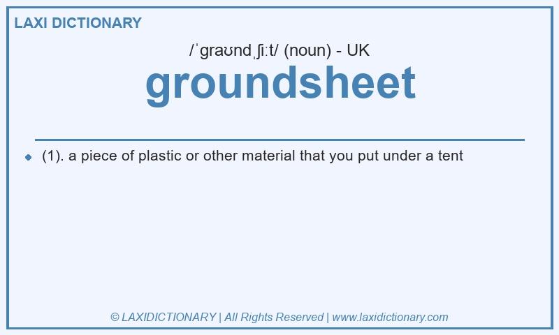 Definition groundsheet in British English