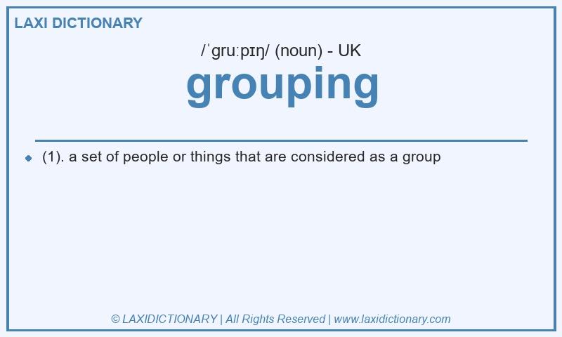 Definition grouping in British English