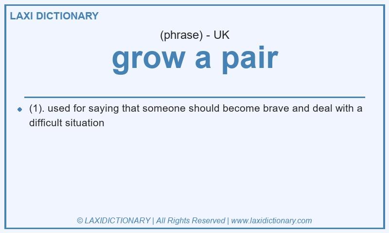 Definition grow a pair in British English
