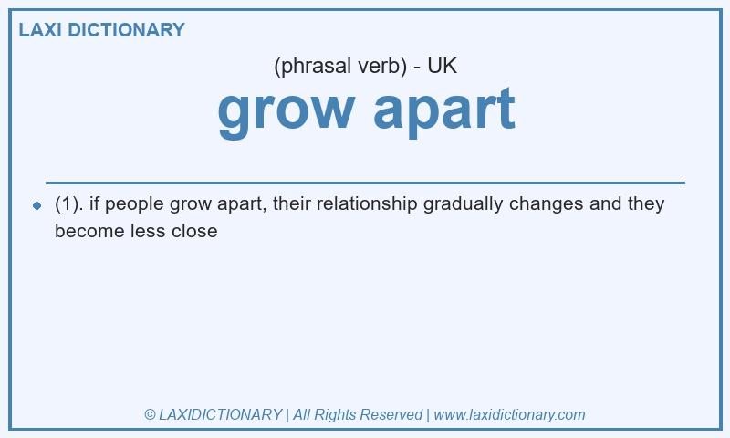 Definition grow apart in British English