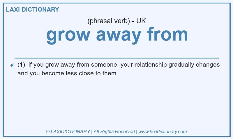 Definition grow away from in British English