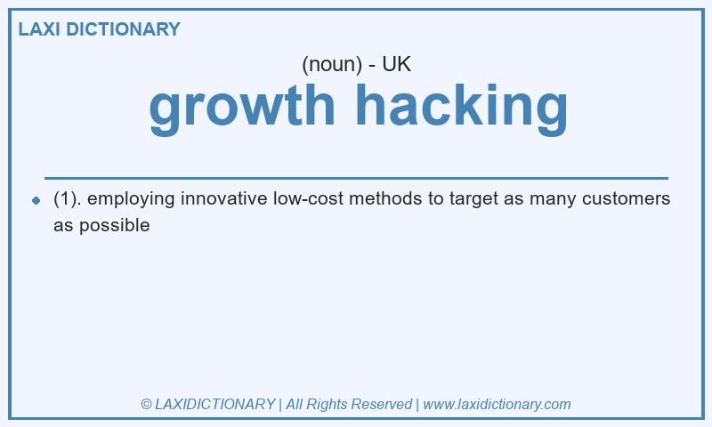 Definition growth hacking in British English
