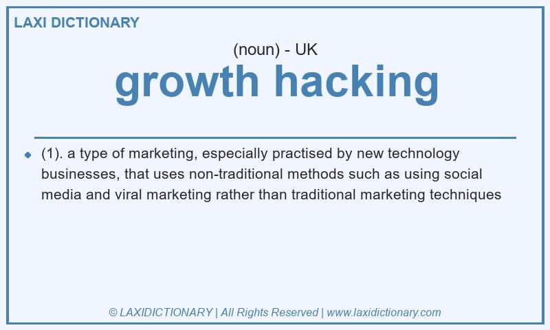Definition growth hacking in British English