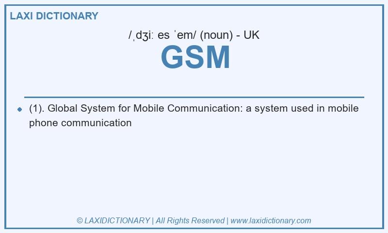 Definition GSM in British English