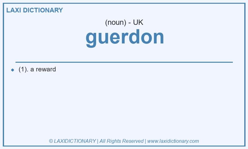 Definition guerdon in British English