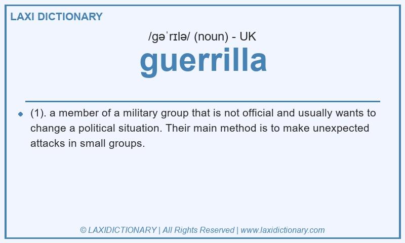 Definition guerrilla in British English