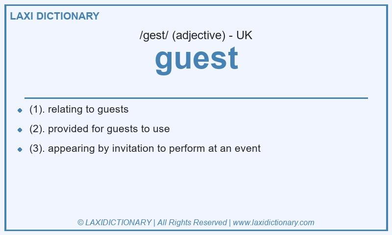 Definition guest in British English