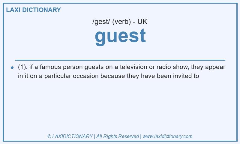 Definition guest in British English