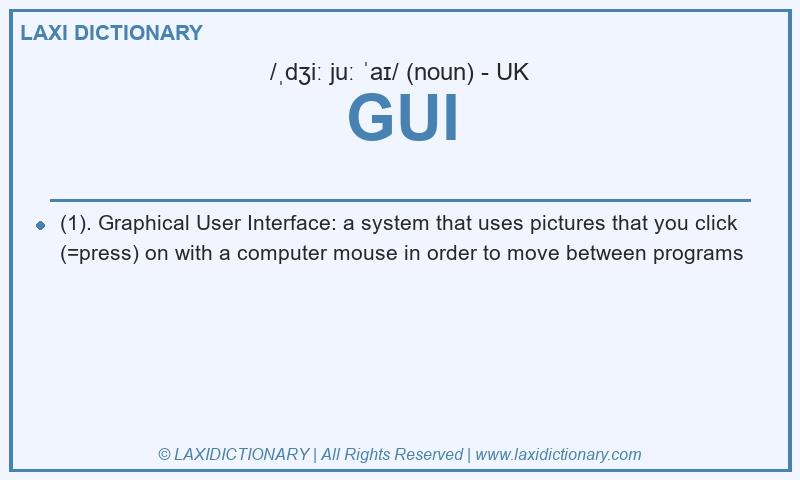 Definition GUI in British English