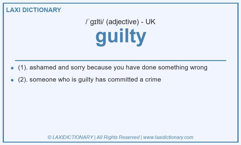 Definition guilty in British English