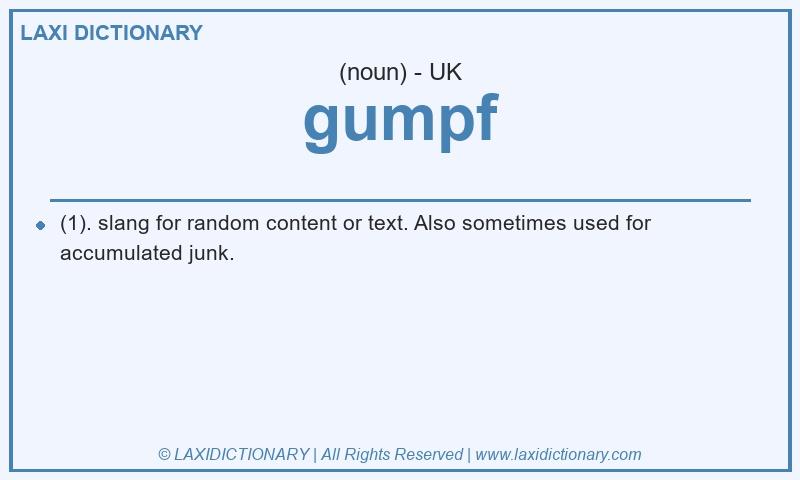 Definition gumpf in British English