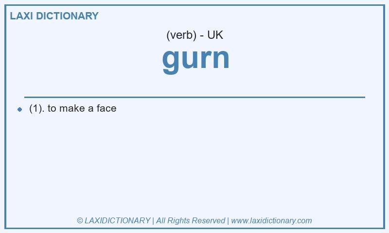 Definition gurn in British English