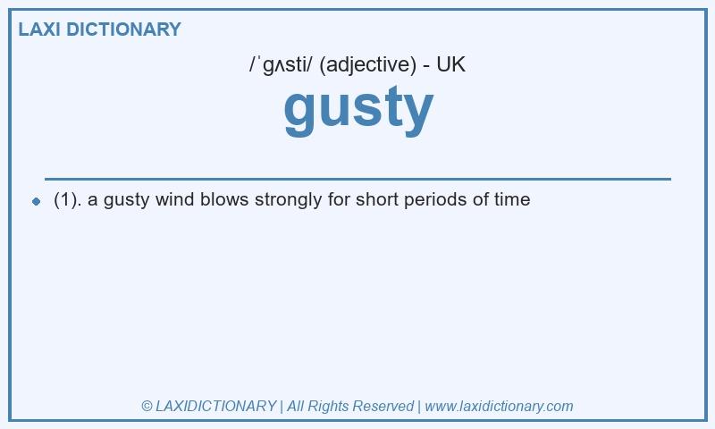 Definition gusty in British English