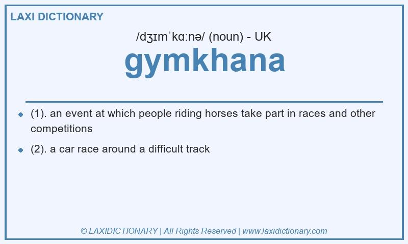 Definition gymkhana in British English