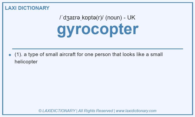 Definition gyrocopter in British English