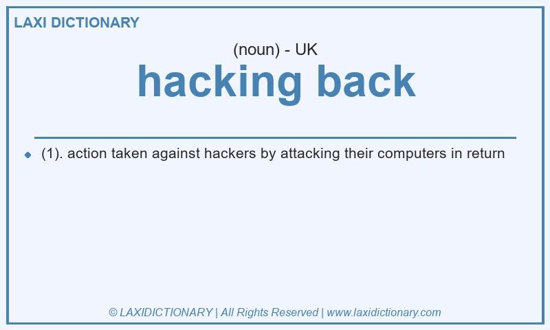 Definition hacking back in British English