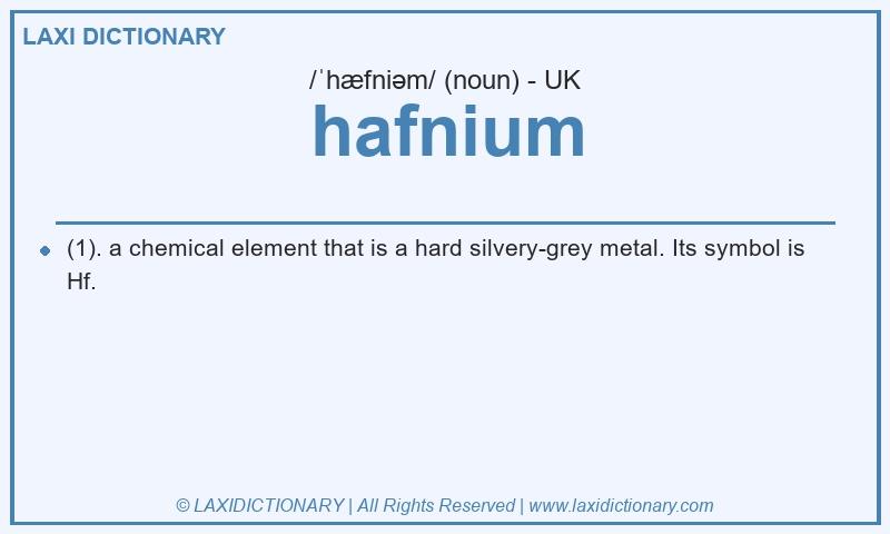 Definition hafnium in British English