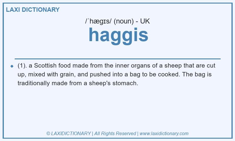 Definition haggis in British English