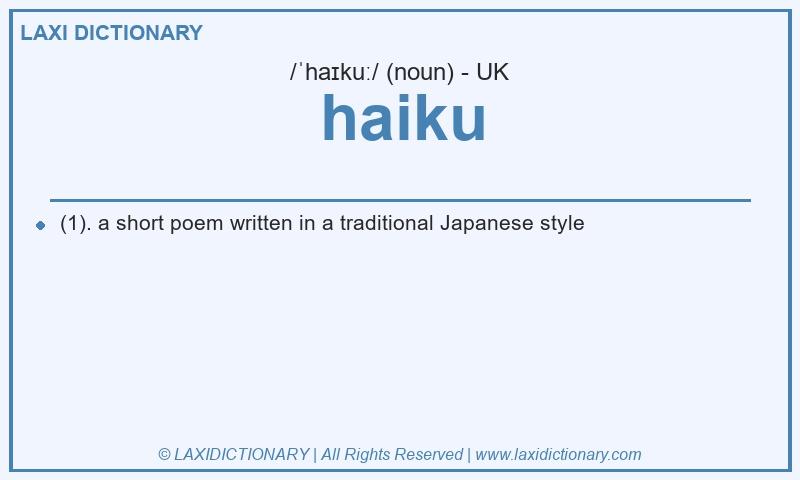 Definition haiku in British English