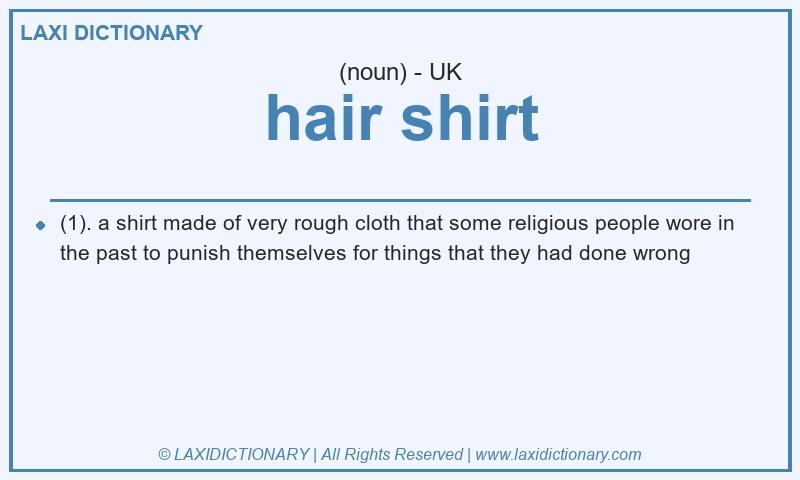 Definition hair shirt in British English