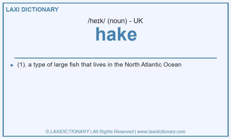 Definition hake in British English