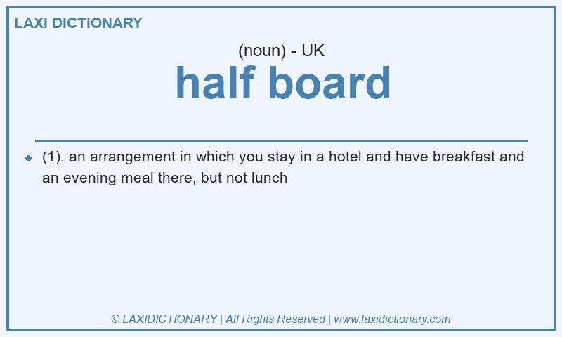 Definition half board in British English