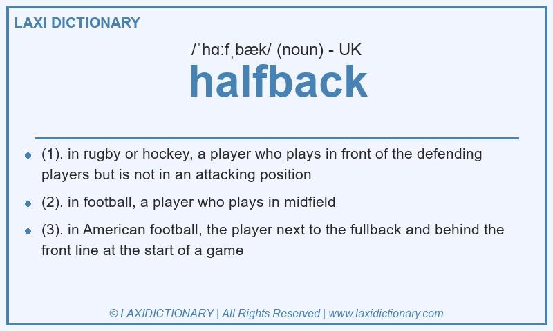 Definition halfback in British English