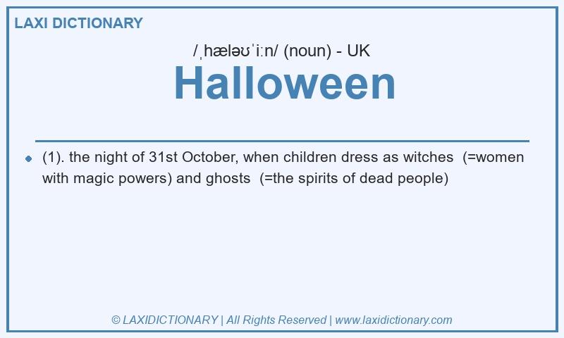 Definition Halloween in British English